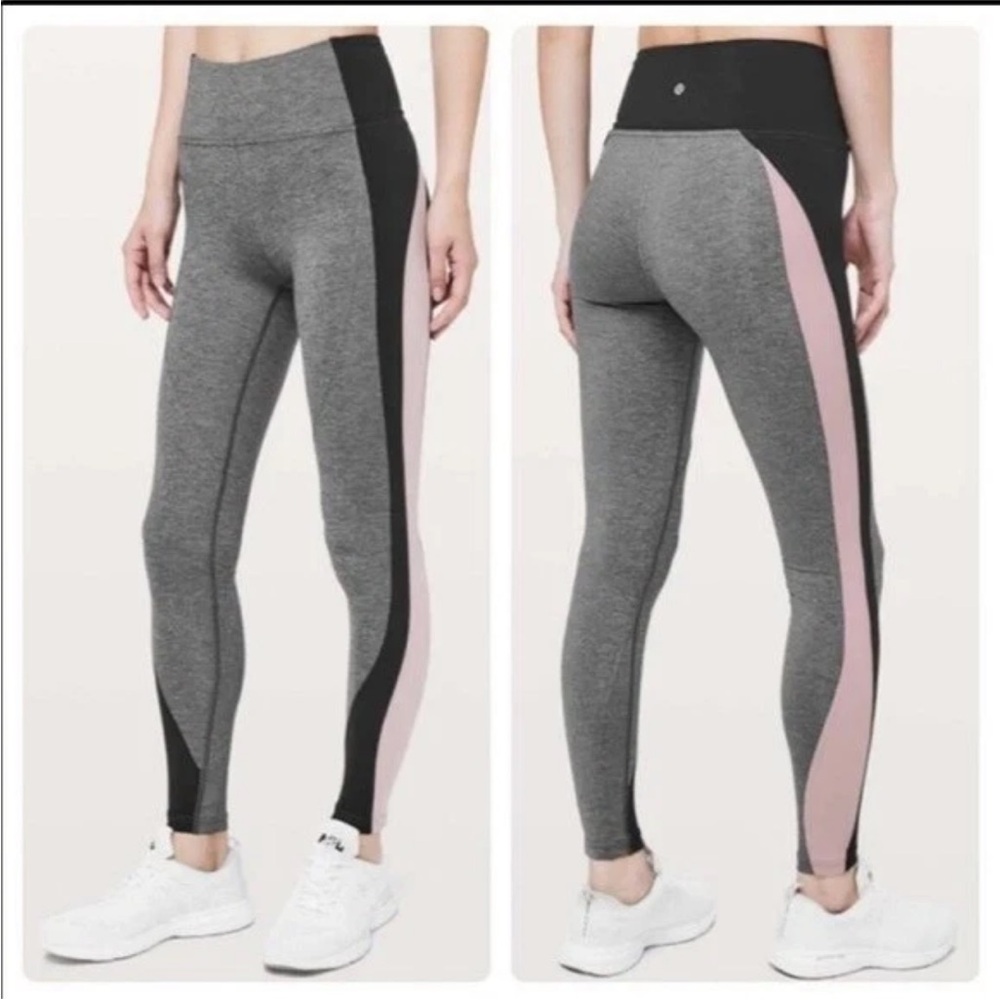 Lululemon Get Going Train Tight *28" Heathered Black/Smoky Blush | SIZE: 10